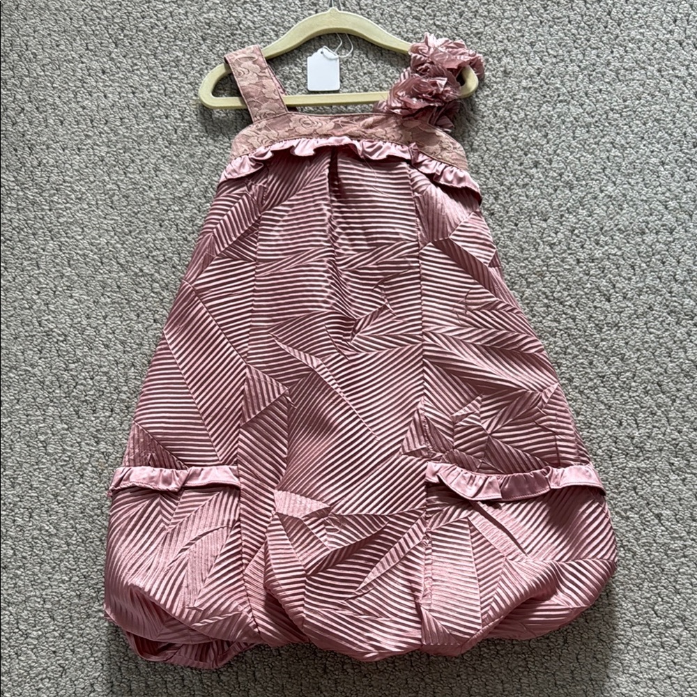 Elegant Pink Bubble Kids Formal Dress